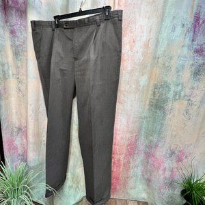 📌 Brown Pleated Dress Pants European Tailoring Handmade High Quality Fabric